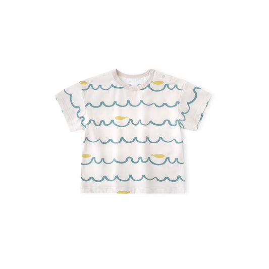 Balinova Baby Air Cotton Short Sleeve T-Shirt, Breathable Cartoon Print Tee for Toddlers