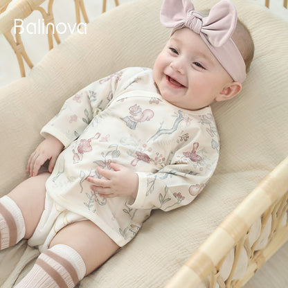 Balinova Infant Soft TENCEL Modal Long Sleeve Side-Tie Undershirts Breathable Newborn Belly Protection Shirts