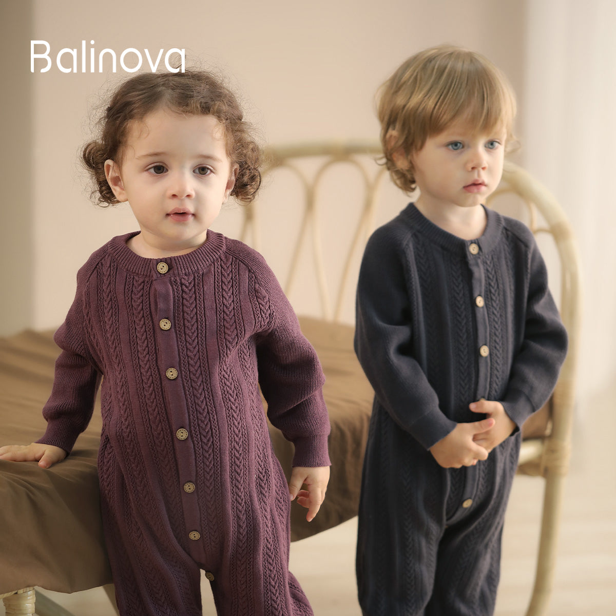 Balinova Cozy Cotton Baby Romper - Classic Knit Collection - Balinova