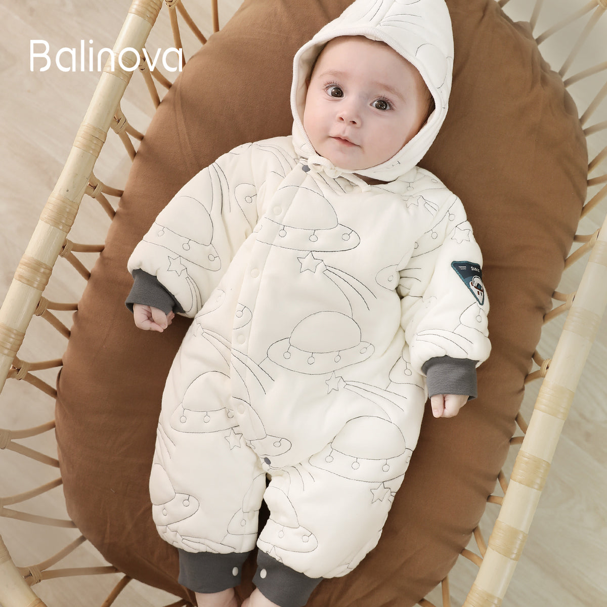 Balinova Quilted Baby Romper - Warm, Lightweight Winter Essential