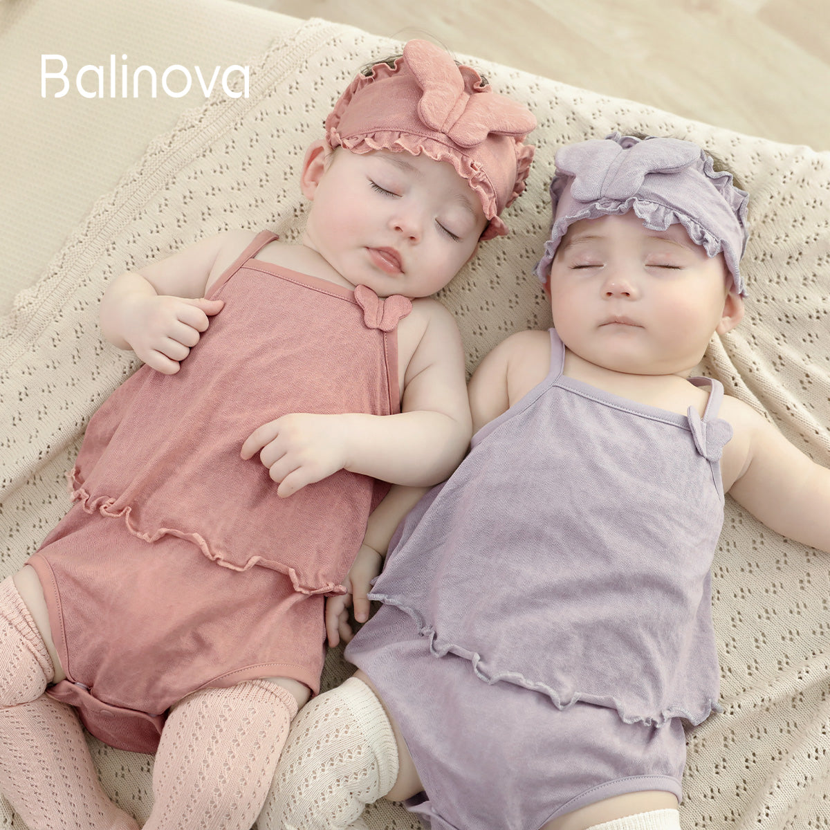 Balinova Baby Clothes for Girls Summer Sleeveless Romper French Style Sweet Modal Cotton Baby Onesie