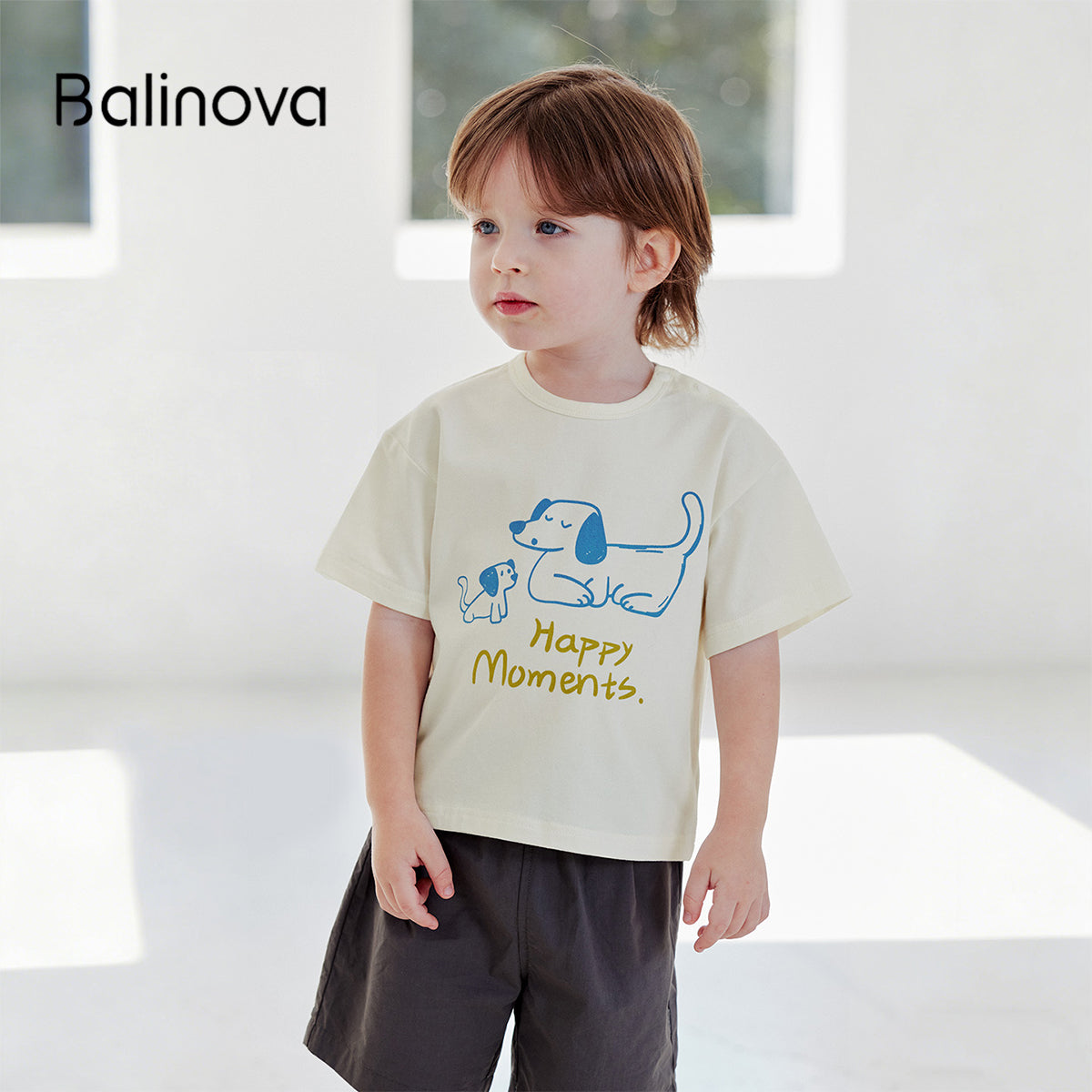 Balinova Baby 100% Cotton Short Sleeve T-Shirt, Breathable Cartoon Animal Print Top for Toddlers