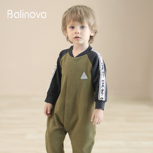 Balinova Cool Day Side-Stripe Romper - Baby Play & Sleep Jumpsuit