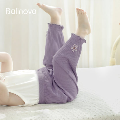 Balinova Baby Lightweight Cotton Anti-Mosquito Pants, Breathable Ribbed Trousers for Toddlers