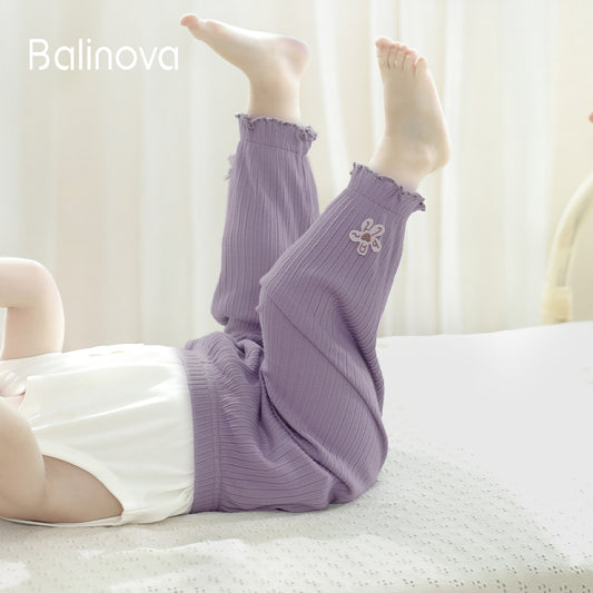 Balinova Baby Lightweight Cotton Anti-Mosquito Pants, Breathable Ribbed Trousers for Toddlers