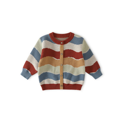 Balinova Cozy Cotton Baby Cardigan - Retro Stripe Collection - Balinova
