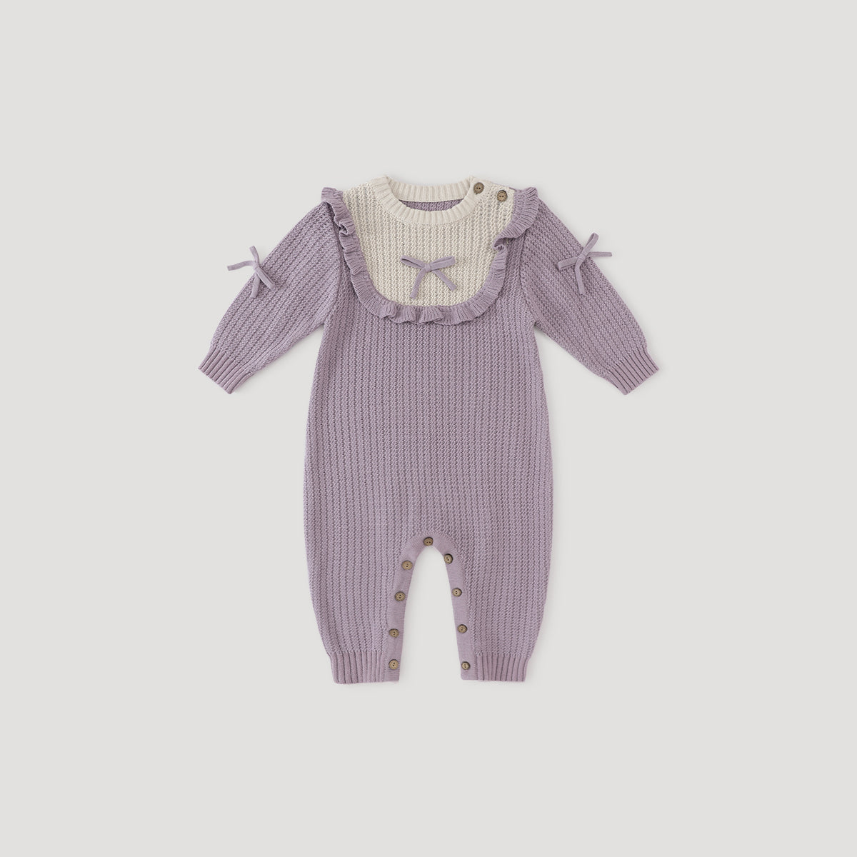 Baby Knit Romper | Soft Cotton Warm Onesie for Newborn Girls - Balinova