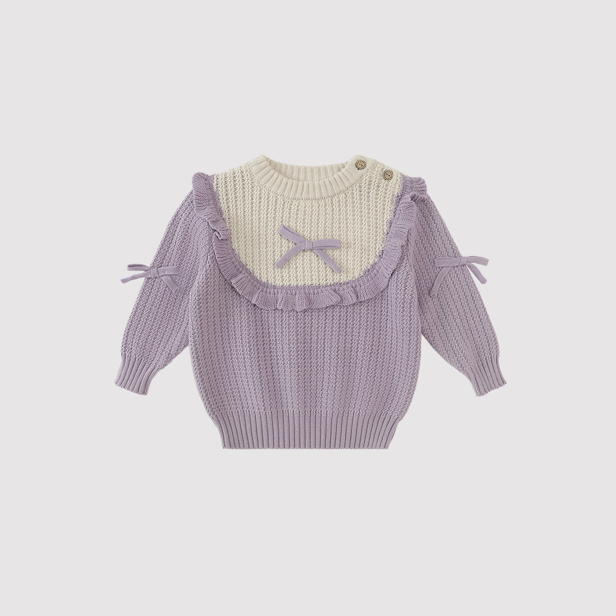 Girls' sweater 2026 new spring and autumn children's knitwear sweet and cute spring clothing pure cotton top baby girls' knitted sweater - Balinova