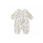Balinova Baby Cloud-Soft Cotton Kimono Romper, Long Sleeve Floral Print Footless Jumpsuit for Newborns