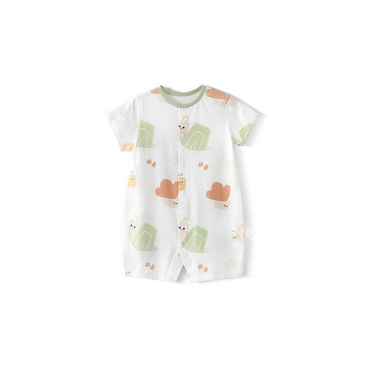 Balinova Baby Breathable Mesh Romper, 5A Antibacterial Cotton Short Sleeve Jumpsuit for Infants