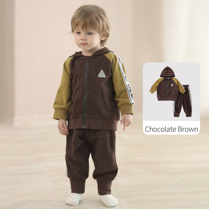Balinova Baby Hoodie & Jogger Set | Soft Milk Fabric Infant Track Suit with Side Stripe