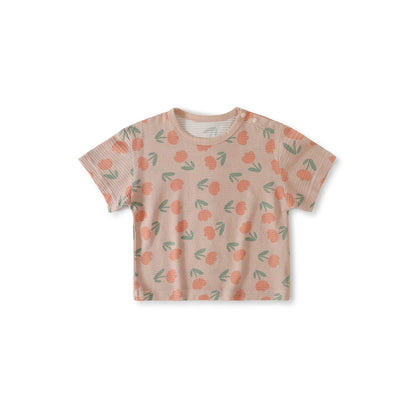 Balinova Baby Tencel Modal Short Sleeve T-Shirt, Soft Breathable Printed Top for Toddlers