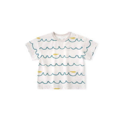 Balinova Baby Air Cotton Short Sleeve T-Shirt, Breathable Cartoon Print Tee for Toddlers