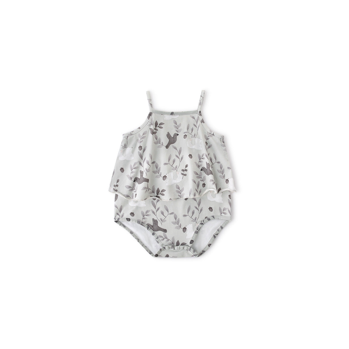 Balinova Baby Cotton Sleeveless Romper, Breathable Air Cotton Forest Print Cami Bodysuit for Newborns