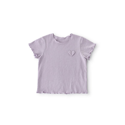 Balinova Toddler Girls Tencel Modal Short Sleeve Tops, Soft Ruffle Trim Breathable Shirts for Summer