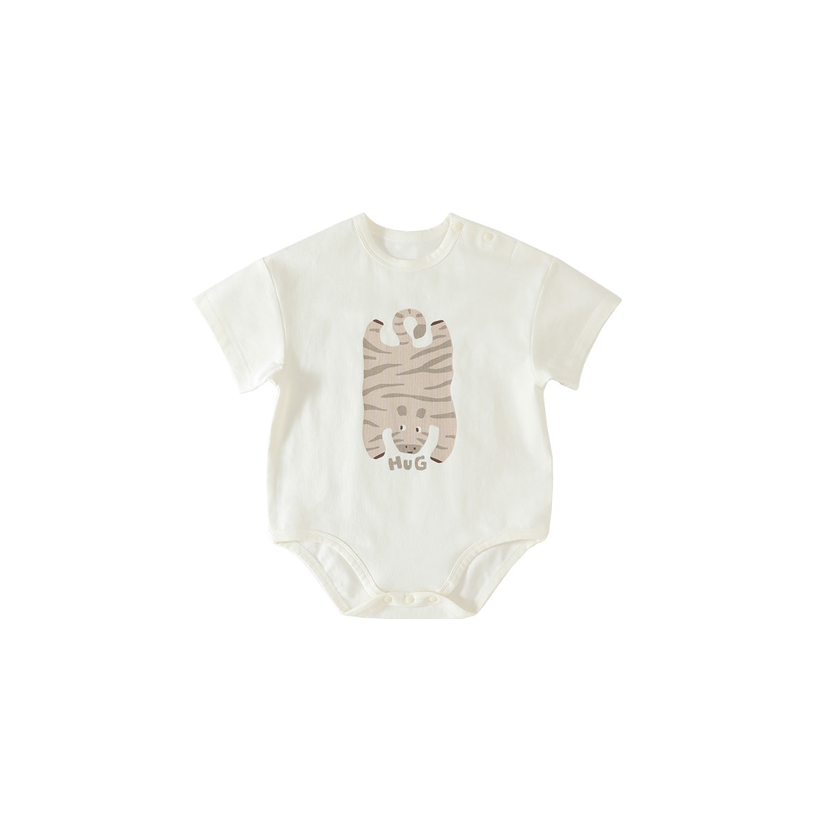 Balinova Baby Air Cotton Short Sleeve Bodysuit, Breathable Cartoon Animal Print Romper for Infants
