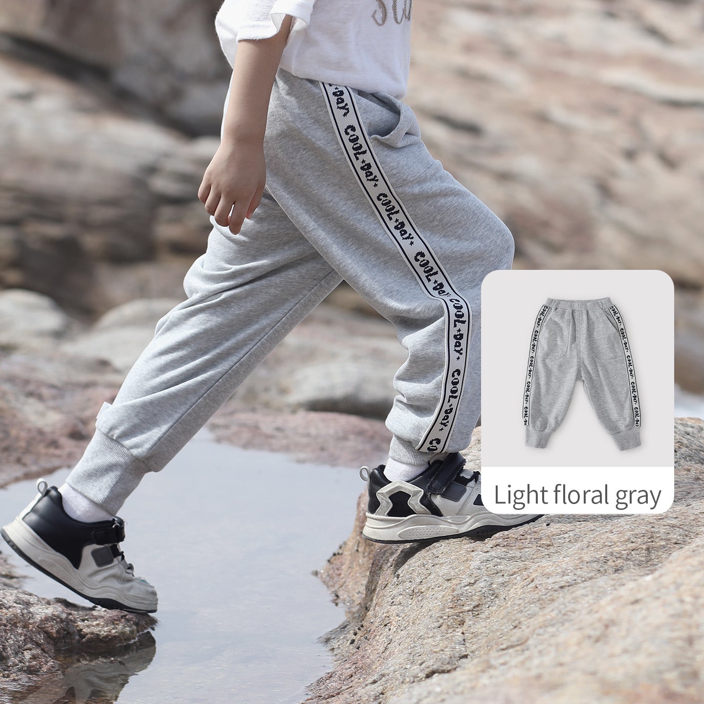 Balinova Baby Side-Stripe Jogger Pants | Elastic Waist Toddler Play Trousers