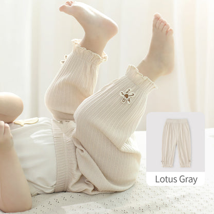 Balinova Baby Lightweight Cotton Anti-Mosquito Pants, Breathable Ribbed Trousers for Toddlers