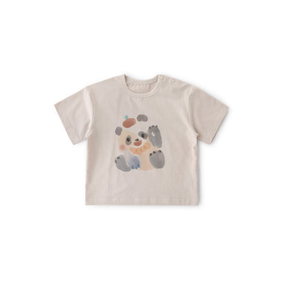 Balinova Baby Cotton Short Sleeve T-Shirt, Breathable Air Cotton Cartoon Print Tee for Toddlers