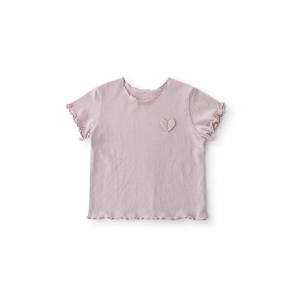Balinova Toddler Girls Tencel Modal Short Sleeve Tops, Soft Ruffle Trim Breathable Shirts for Summer