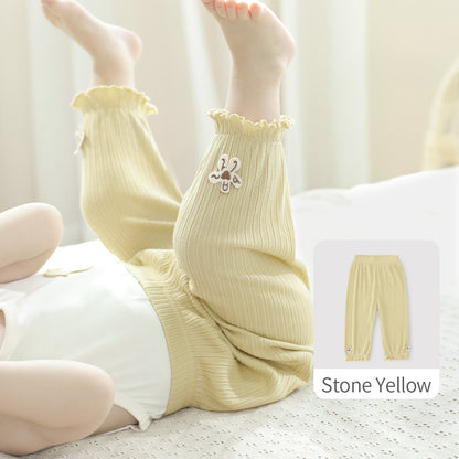Balinova Baby Lightweight Cotton Anti-Mosquito Pants, Breathable Ribbed Trousers for Toddlers