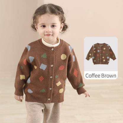 Balinova Cozy Cotton Baby Cardigan - Geometric Print Collection - Balinova