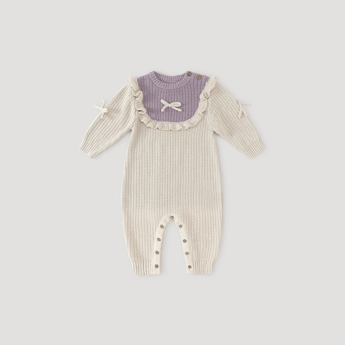 Baby Knit Romper | Soft Cotton Warm Onesie for Newborn Girls - Balinova