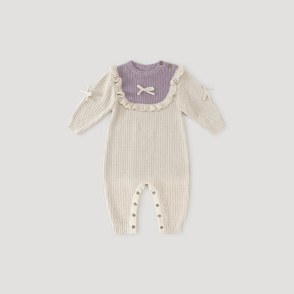Baby Knit Romper | Soft Cotton Warm Onesie for Newborn Girls - Balinova