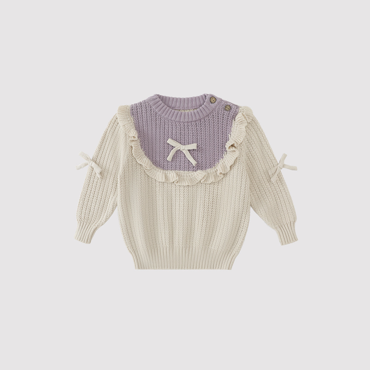 Girls' sweater 2026 new spring and autumn children's knitwear sweet and cute spring clothing pure cotton top baby girls' knitted sweater - Balinova