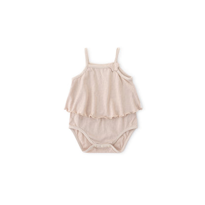 Balinova Baby Clothes for Girls Summer Sleeveless Romper French Style Sweet Modal Cotton Baby Onesie